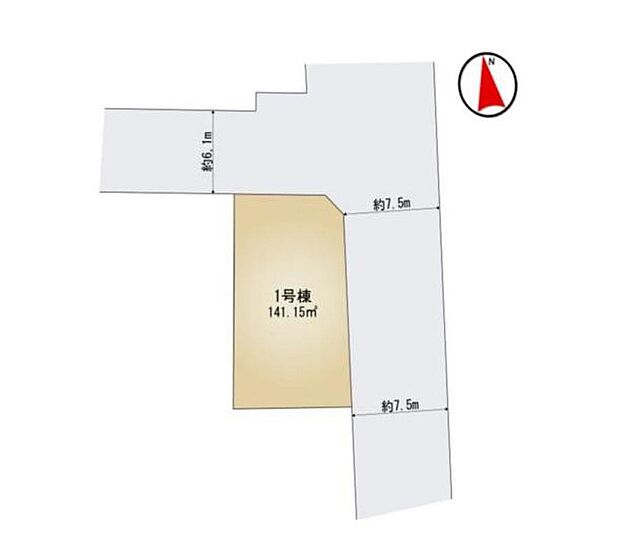 【全体区画図】開放感あふれる角地に立地!
カースペースは並列2台分完備しております♪