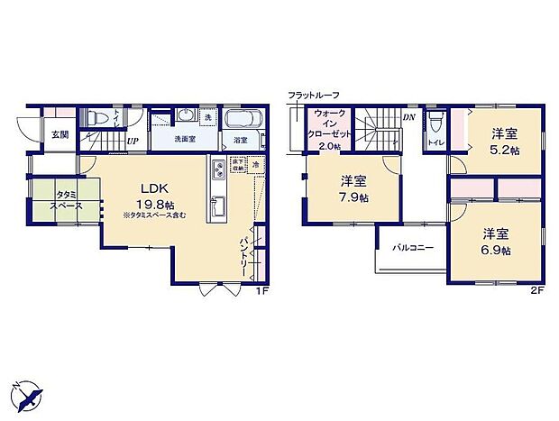 (1号棟)、価格3798万円、3LDK、土地面積104.66m2、建物面積103.51m2