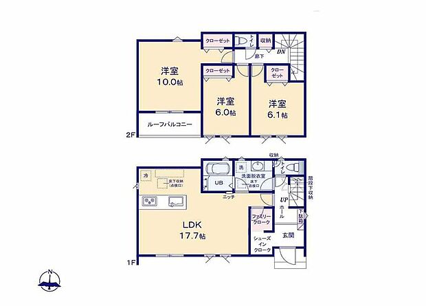 (1号棟)、価格3880万円、3LDK、土地面積135.89m2、建物面積104.54m2