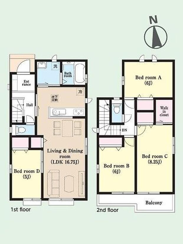 (A号棟)、価格3890万円、4LDK、土地面積155.88m2、建物面積100.19m2