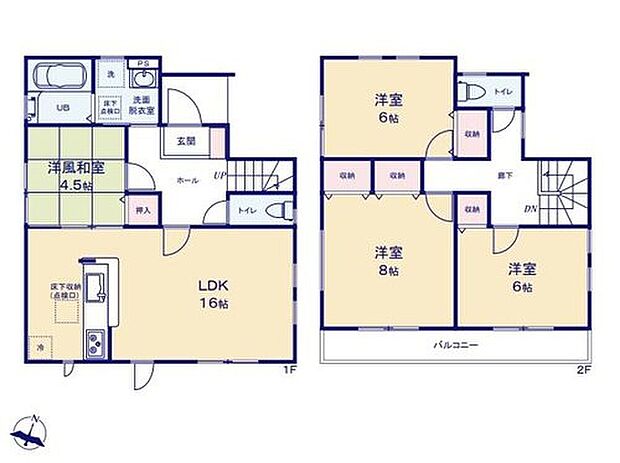 【4LDK】通り抜け可能な和室!来客時にリビングを通さずにお使いいただけます♪
主寝室には、ご夫婦で使い分けができるダブルクローゼットを完備♪
2部屋を繋ぐバルコニーは洗濯物やお布団もたっぷり干せて快適です♪