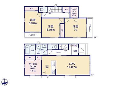 光と風を呼び込む全室南向きの間取り♪
窓付きの納戸は居室としても問題なくお使いいただけます♪
全居室に収納を完備しておりますので、居室の全空間を有効活用出来ます♪ 