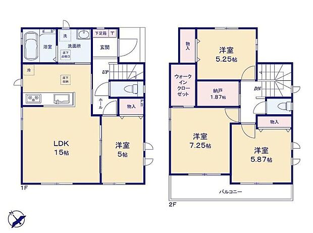 【4LDK+S】◇対面式キッチン採用♪ご家族との会話が弾む間取りです♪
◇2部屋から出入りできる横長のバルコニー♪
◇LDK隣接の洋室は、多目的に利用可能♪
◇季節物の収納にも便利な1.87帖のサービスルーム付き♪