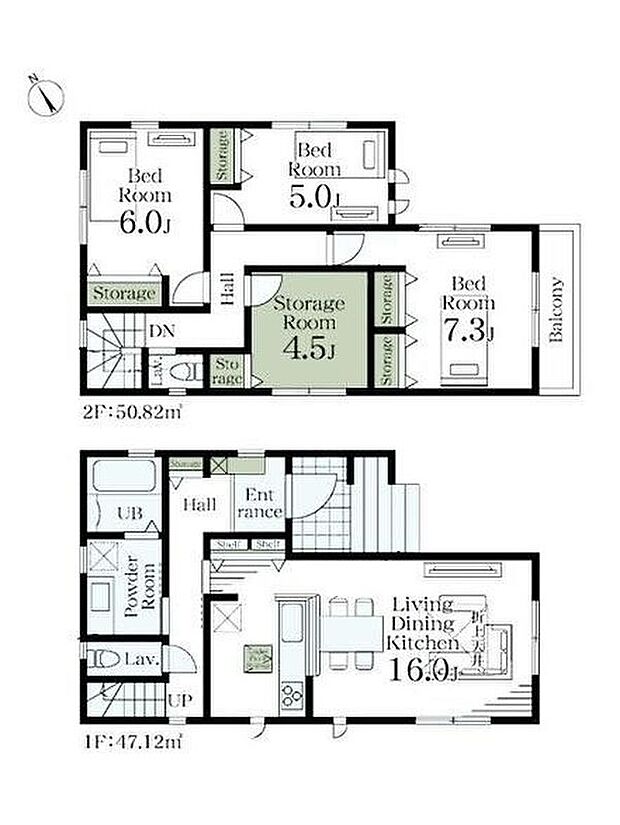 【3LDK+S】◇家族との会話が弾む人気の対面式キッチン♪◇１Fホール・全居室に収納スペースを確保♪◇4.5帖ストレージルームは収納や趣味部屋など多目的に利用可能♪