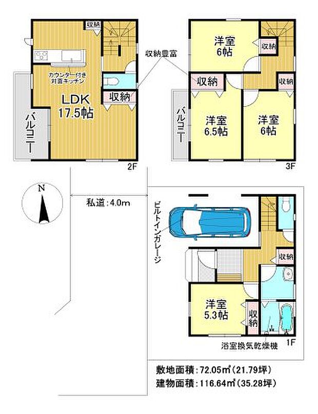 間取図です　個室4つで余裕たっぷり。在宅にも対応