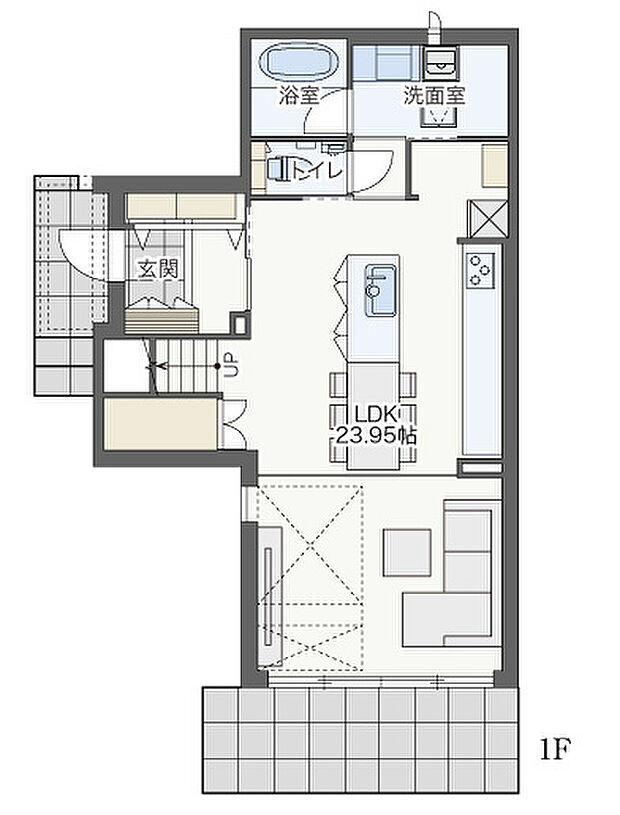 NoL-6
販売価格（税込）/6,178.0万円
敷地面積/179.62m2（34.33坪）
建物面積/112.39m2（33.99坪）
1階間取り図です。
