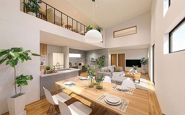 【建物完成予想 内観パース】
※CGにて家具・小物を配置したイメージです。
描かれている家具・調度品等は販売価格に含まれません。