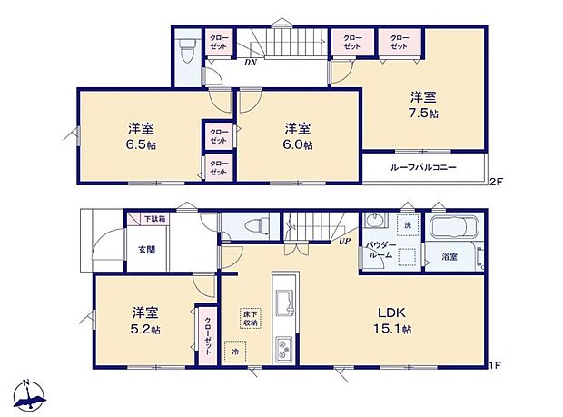 (1号棟)、価格3180万円、4LDK、土地面積135.3m2、建物面積95.64m2