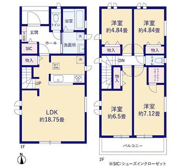 (A号棟)、価格6480万円、4LDK、土地面積128.68m2、建物面積99.37m2