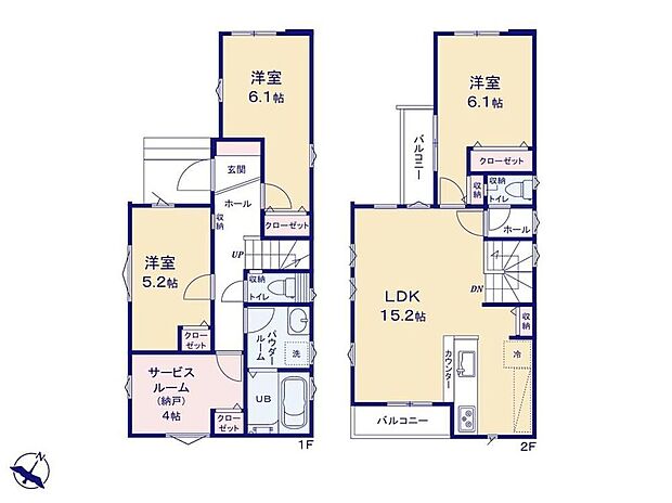 (1号棟)、価格5199万円、3LDK+S、土地面積90.05m2、建物面積86.62m2