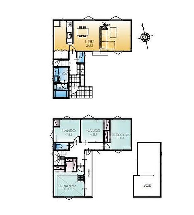 (1号棟)、価格7080万円、2LDK+2S、土地面積110.08m2、建物面積103.5m2