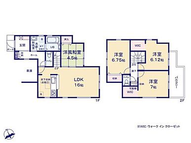 リビング横にはほっと一息できる４.５帖の和室付き♪来客スペースやお子様の遊びスペース、お昼寝等にもご利用いただけます♪
2階は全室フローリングで6帖以上！家具配置やレイアウトの幅が広がります♪ 