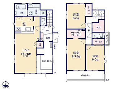 全洋室が6帖以上！広くて使いやすい間取り◎
大容量収納ウォークインクローゼットや納戸を完備☆お部屋がスッキリ片付きます♪
マルチエントランスは土間とLDKに一体感を持たせたアウトドア空間を演出！ 