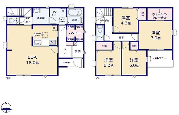 【4LDK】まとめ買いしても置き場所の心配いらずのパントリーを採用♪家族が多いとすぐなくなってしまう水や食材をまとめ買いしても置き場所に困らないのはうれしいですね♪