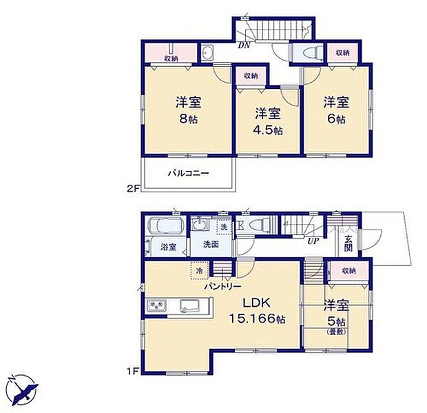 【4LDK】収納も多く住みやすい邸宅です♪
ご家族での生活に寄り添う設計となっております！
