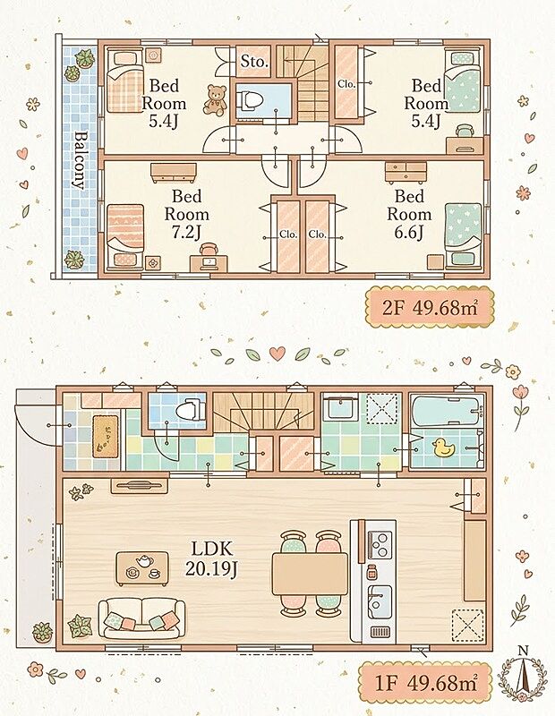 1号棟 4LDK 6180万円 土地面積125.00m2 建物面積99.36m2