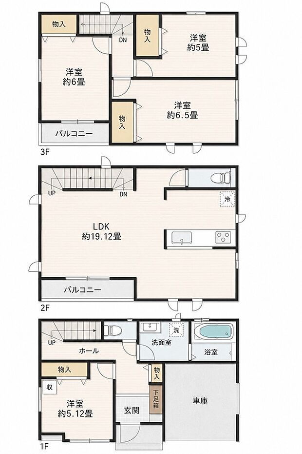 4LDK 6390万円 土地面積71.20m2(21.53坪)建物面積114.26m2(34.56坪)