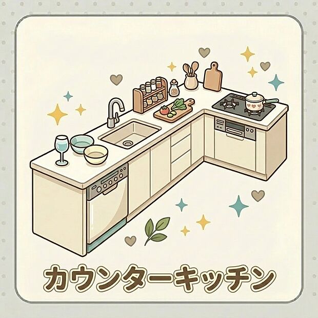 料理中も会話が弾む!家族の笑顔を見守りながら、開放感あふれる空間で楽しくクッキング。