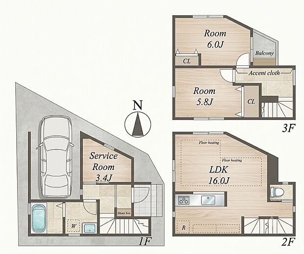 2SLDK 6,580万円 土地面積50.31m2(15.27坪)建物面積87.30m2(26.40坪)