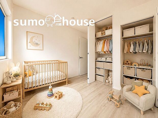 【居室】子ども部屋にも最適な洋室(本画像はCGで作成しており、実際に現地に家具・家電はおかれておりません。また価格に家具・家電は含まれておりません)