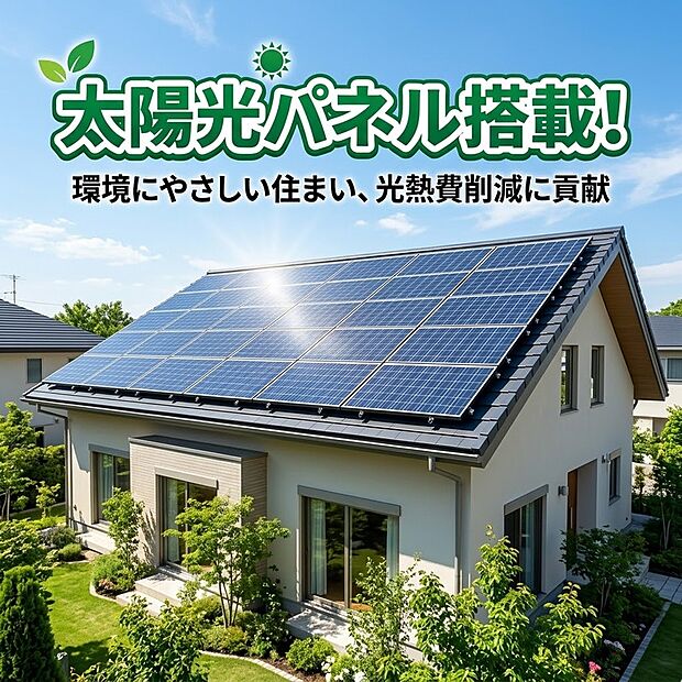 【太陽光発電パネル】家計にも環境にも優しい太陽光発電システム。日々の電気代を抑え、災害時も安心です。
