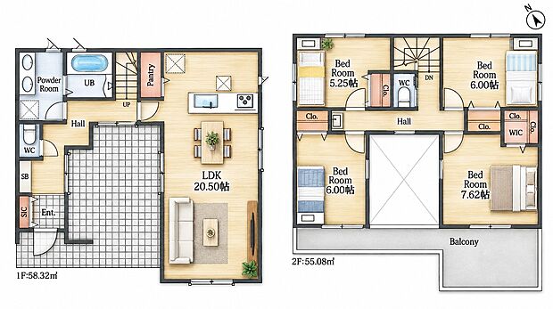 【4LDK】南庭+3台駐車場付き◎4LDK新邸