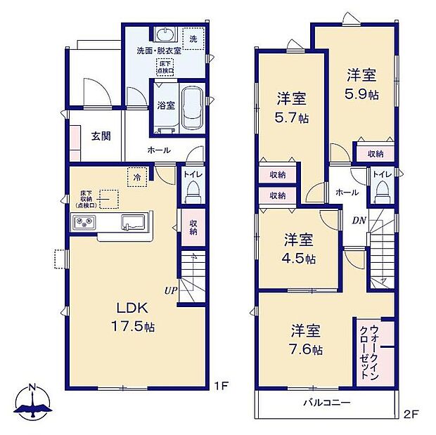 (1号棟)、価格2998万円、4LDK、土地面積134.38m2、建物面積101.04m2