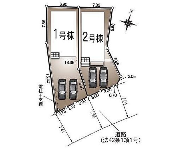 １号棟　３，４９０万円
２号棟　３，３９０万円