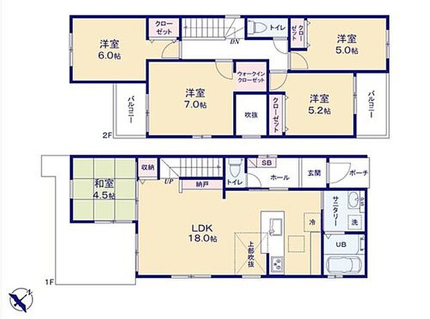 (１号棟)、価格4499万円、5LDK、土地面積130.24m2、建物面積105.68m2

