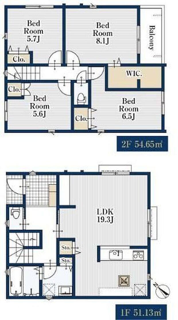 (１号棟)、価格4980万円、4LDK、土地面積292.98m2、建物面積105.78m2 
