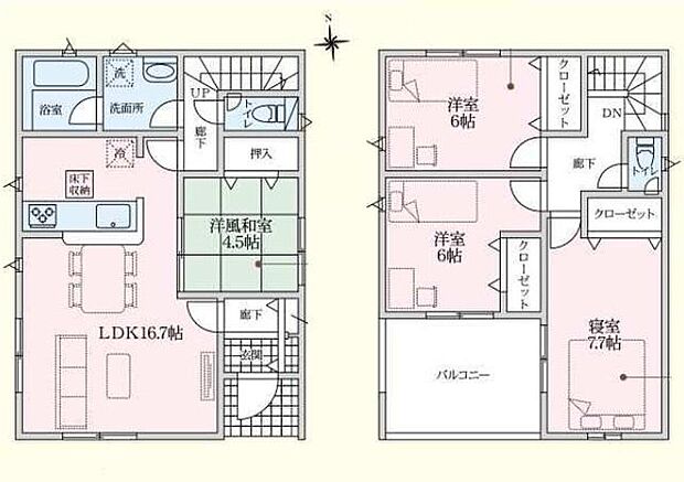 (１号棟)、価格3590万円、4LDK、土地面積116.58m2、建物面積105.29m2