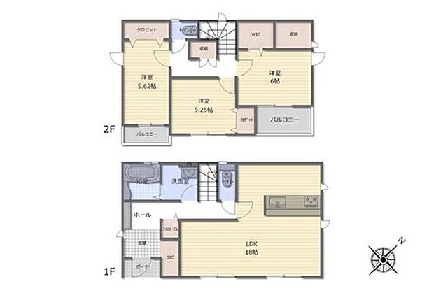 (１号棟)、価格3380万円、3LDK、土地面積137.43m2、建物面積95.43m2

