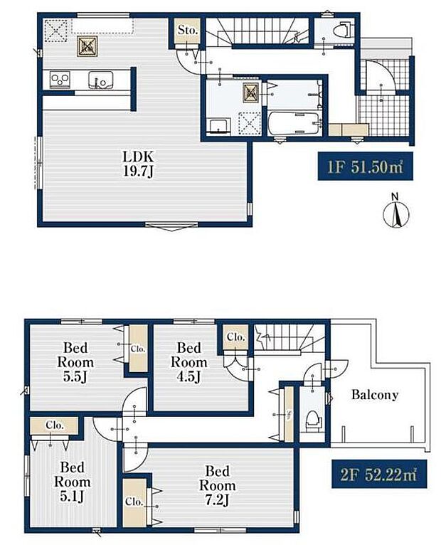 (1号棟)、価格4580万円、4LDK、土地面積109.84m2、建物面積103.72m2