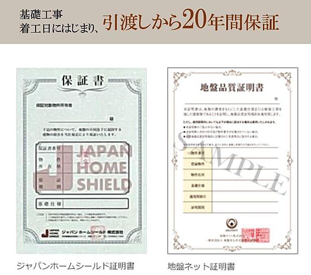 建物引渡し日にあわせて、保証書が発行されます。