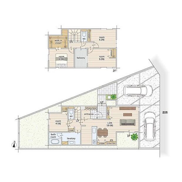 (１号地)、価格5090万円、4LDK、土地面積164.4m2、建物面積105.26m2

