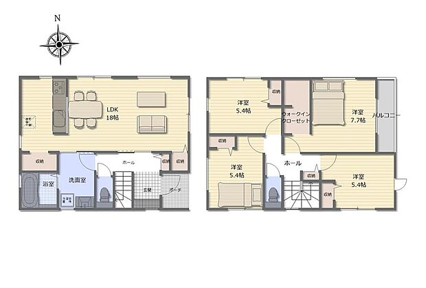 (2号棟)、価格4477万円、4LDK、土地面積146.92m2、建物面積104.83m2
