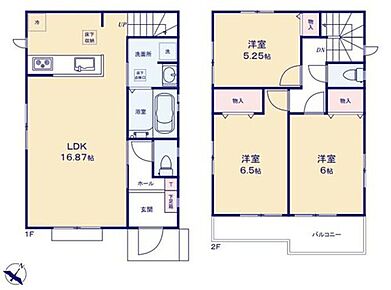 対面式キッチン仕様の約１６．８７帖リビング♪
各居室に収納スペース完備♪
２部屋から出入りできる便利な南側ワイドバルコニー♪
玄関先から中が見えにくいクランクイン仕様♪ 