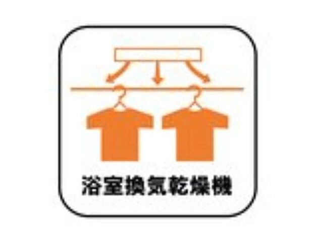 【【浴室暖房乾燥機】】雨の日や冬場のお洗濯に嬉しい装備。洗濯物を乾かすだけでなく、入浴の度に換気機能で湿気を排出できるためカビの防止にもなります。