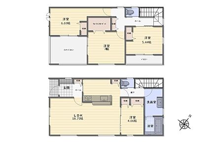 ◇対面式キッチン仕様で南向き約18.75帖リビング♪◇光と風を呼び込む全室南向き♪◇帰宅したら家族が必ず顔を合わせて欲しい。そんな思いをこめたリビング階段。 