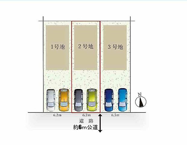 【全体区画図】１号棟　４，７９０万円
２号棟　４，７９０万円
３号棟　４，９９０万円