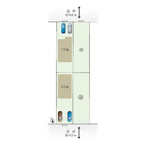 【全体区画図】1号地 5,990万円
4号地 6,490万円