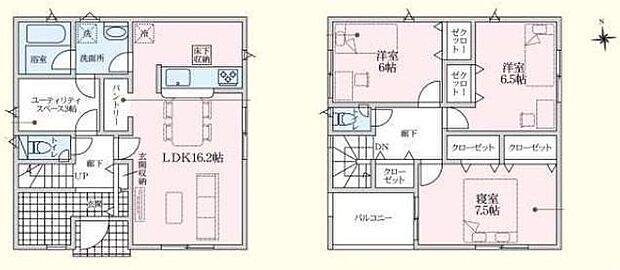 【3LDK+S】約１６．２帖LDK♪対面式キッチン採用☆大容量のパントリー付き♪
全居室収納完備、多目的に利用可能な3帖のユーティリティスペース完備☆
日当たり良好の南側バルコニー♪
