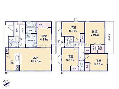 対面式キッチン仕様で南向き約１５．７５帖リビング♪LDKと洋室を一体できる人気の間取り♪WICがあり、各所・各居室にも収納充実♪ゆとりある広さで、家族の洗濯物も十分に干せるバルコニー♪ 