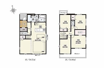 3面採光のリビングは広々23帖超♪
全居室6帖以上のゆとりのある間取り♪
洗面所は広めに確保♪リネン庫付き♪
SICやリビング収納、WIC完備でお部屋スッキリ！ 