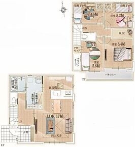 対面式キッチン仕様の約１７帖リビング♪
居室４部屋あり使用用途多数♪
WICがあり、各所・各居室にクローゼットを配置し収納豊富♪
ゆとりある広さで、家族の洗濯物も十分に干せる南側ワイドバルコニー♪ 