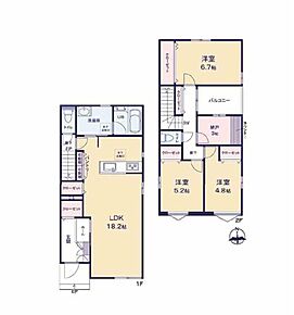 居室を2階に集約し、プライバシーにも配慮♪
SICやパントリー、リビングの収納付きの収納豊富な間取り♪
収納やテレワークルームにも使える納戸付き♪
バルコニーへは廊下から直接出入りできて便利♪ 