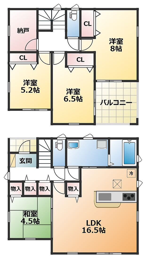 全室南向きで陽当たりの良い間取りです