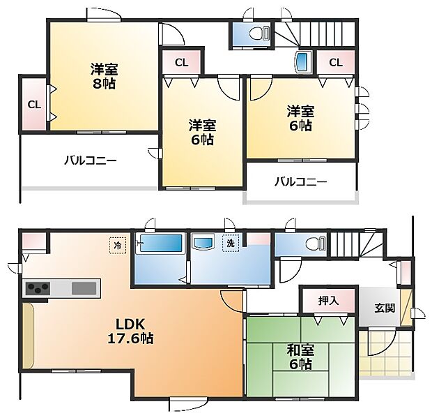 全室南向きで陽当たりの良い間取りです