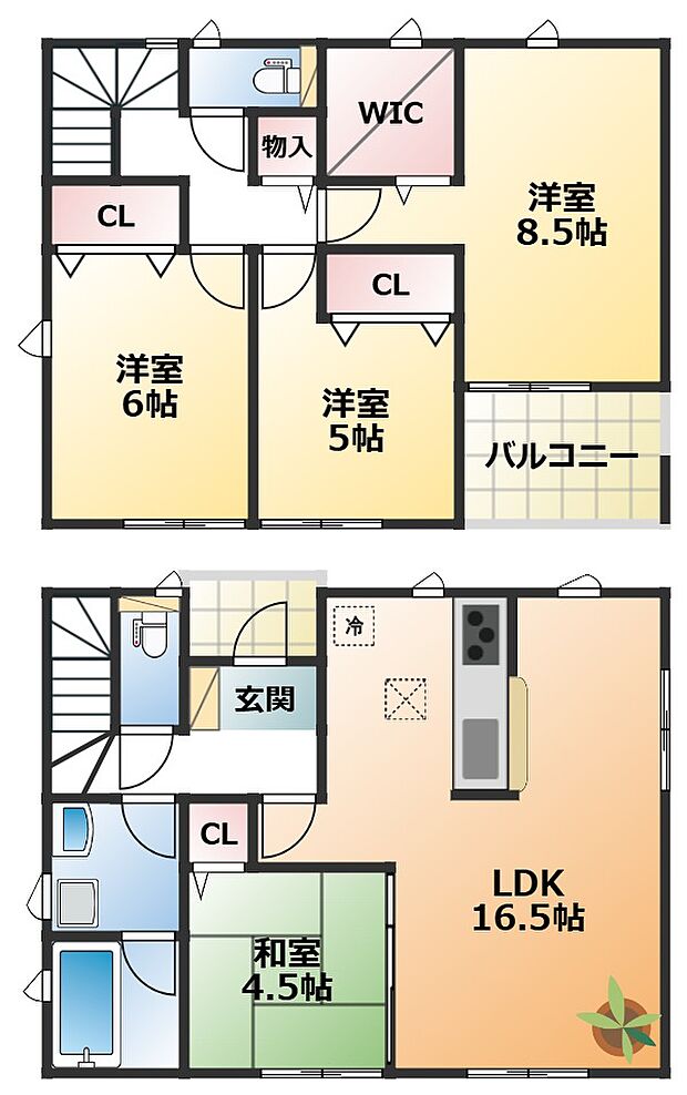 全室南向きで陽当たりの良い間取りです