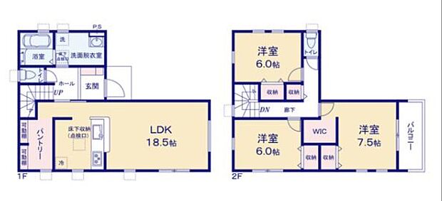 南向きで陽当たりの良い間取りです